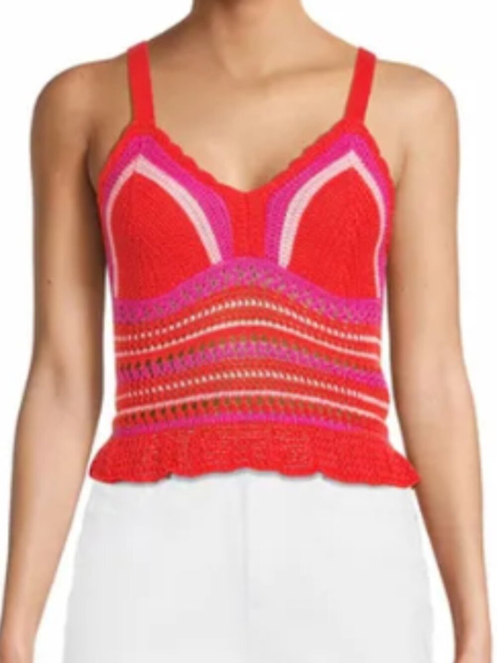 Madden NYC Crochet Festival Boho Colorful Blouse Medium